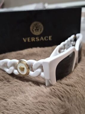 Versace Women's White Chain-Detail Sunglasses